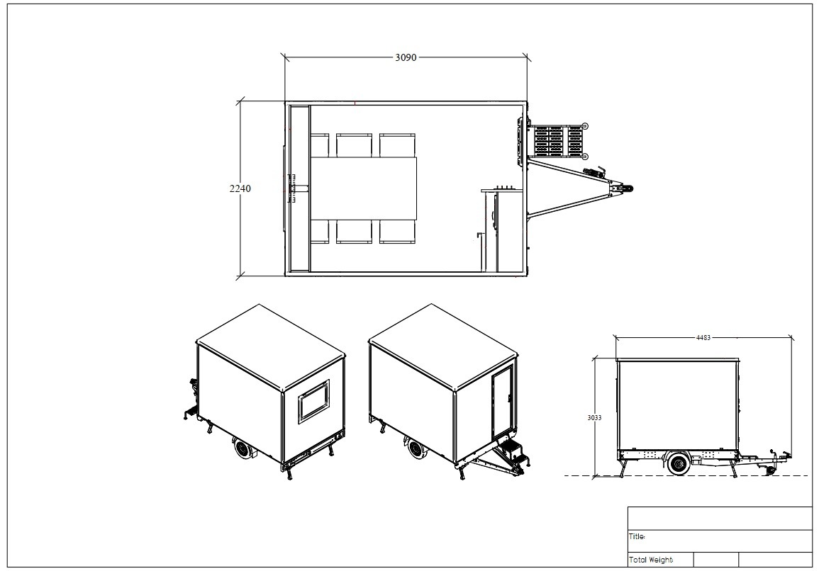 ALRO 6 hlö taukovaunu (3m) (keittiönurkkaus jalkapumpullisella lasikuitualtaalla) - Image 11